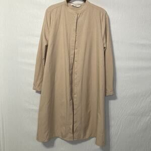 LC Waikiki Womens Size 38 Classic Long Sleeve Shirt Dress in Color Tan